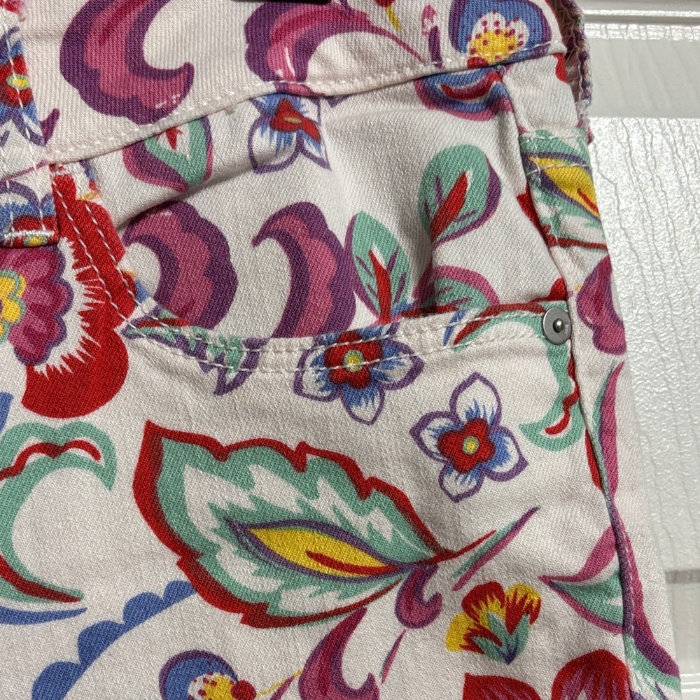 Pilcro and the Letterpress White Floral Print Skinny Jeans Like New - Picture 5 of 13